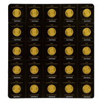 25 gram (25 x 1 g) 2019 MapleGram25 Sheet of Gold Coins